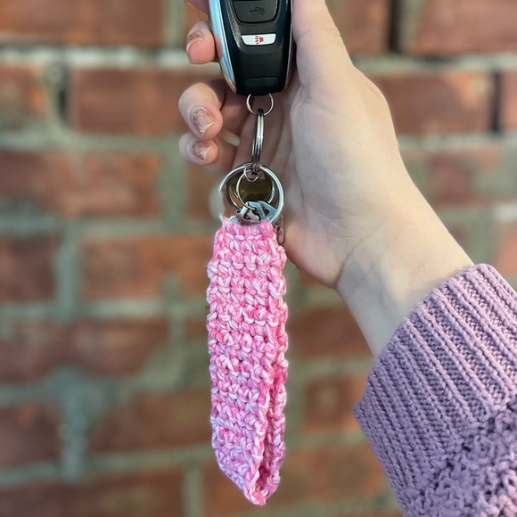 Handmade Wristlet Keychain: Crocheted 🧶 - Picture 3 of 3